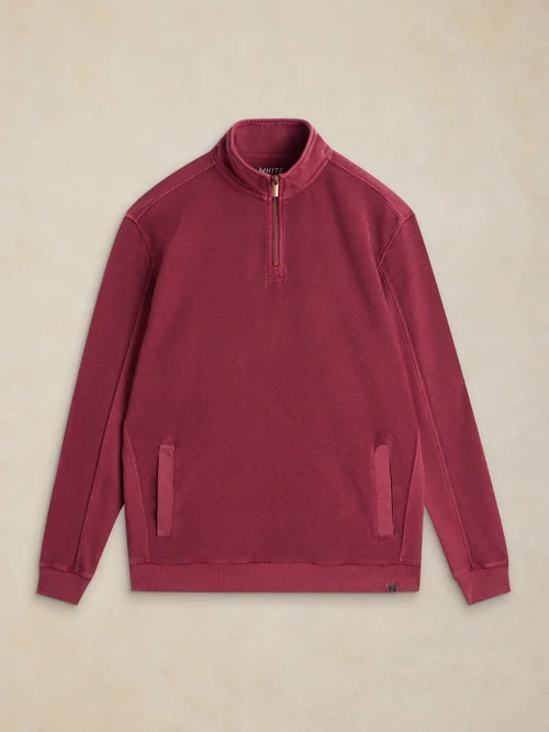 Sweatshirt Sidmouth mit Zip-Kragen - Dk Red - XXL Bild 1