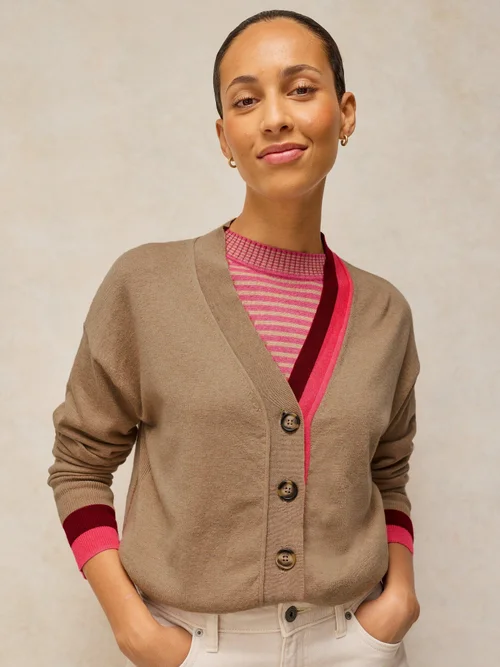 Strickjacke Katie mit V-Ausschnitt - Nat Mlt - 52 Bild 1