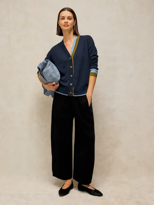 Strickjacke Katie mit V-Ausschnitt - Navy Multi - 52 Bild 1