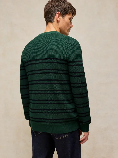 Gestreifter Henley-Pullover Attadale - Green Mlt - XS/R Bild 4