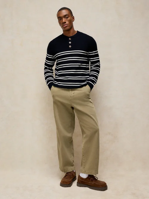 Gestreifter Henley-Pullover Attadale - Navy Multi - XXXL/R Bild 2