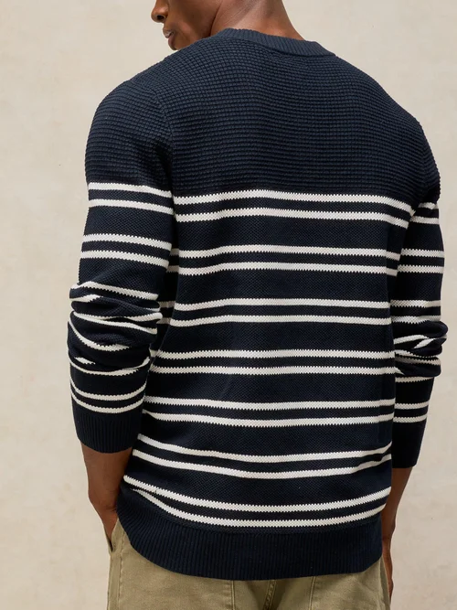 Gestreifter Henley-Pullover Attadale - Navy Multi - XXXL/R Bild 4