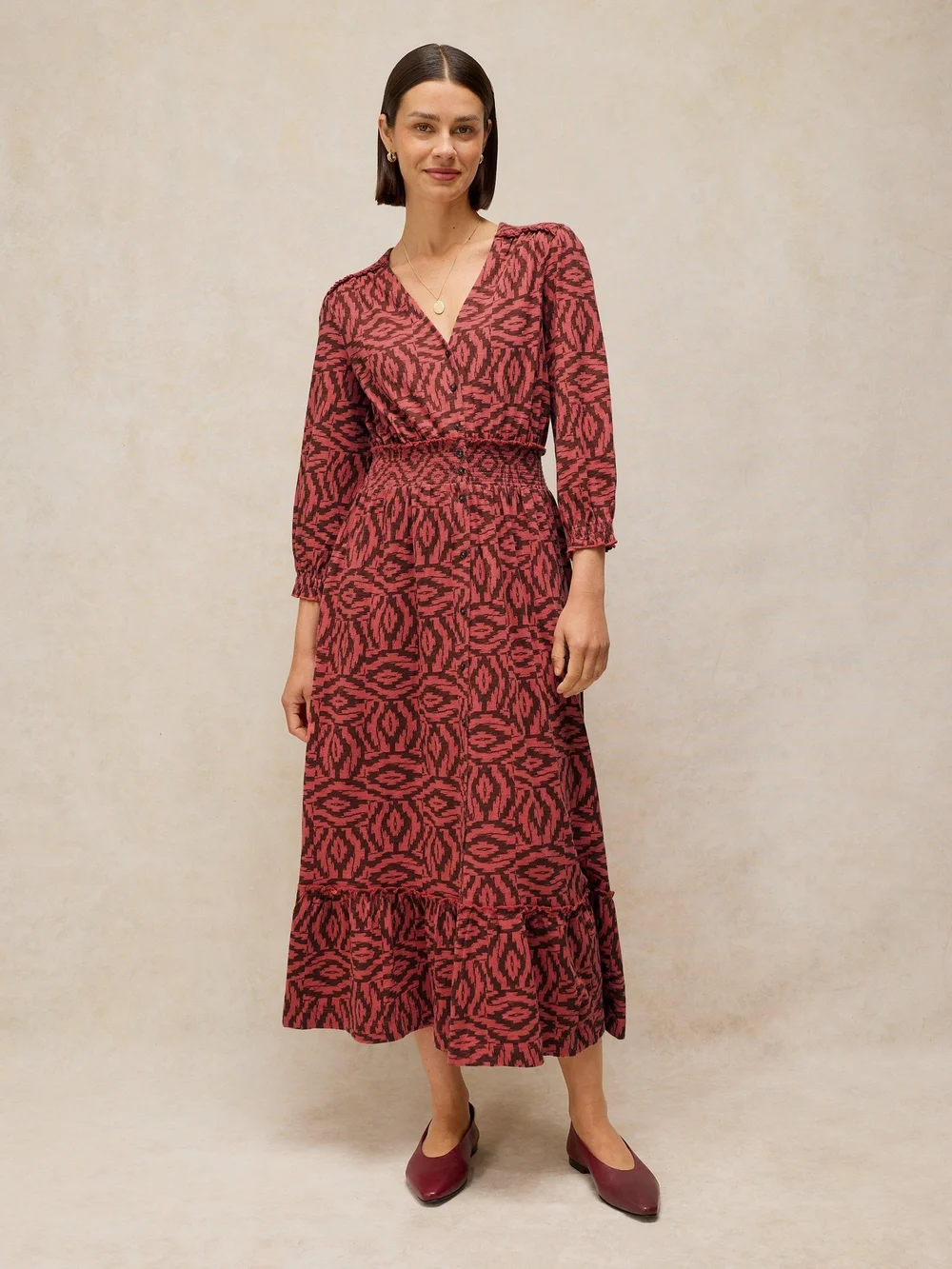 Gerafftes Kleid Jonie - Plum Pr - 52/R Bild 1