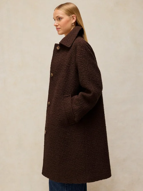 Mantel Kelsey aus Bouclé-Wollmix - Dk Brown - 52/R Bild 3