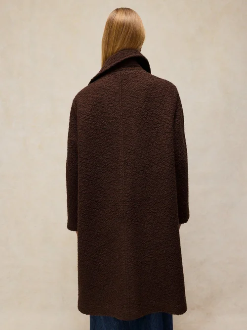 Mantel Kelsey aus Bouclé-Wollmix - Dk Brown - 52/R Bild 4
