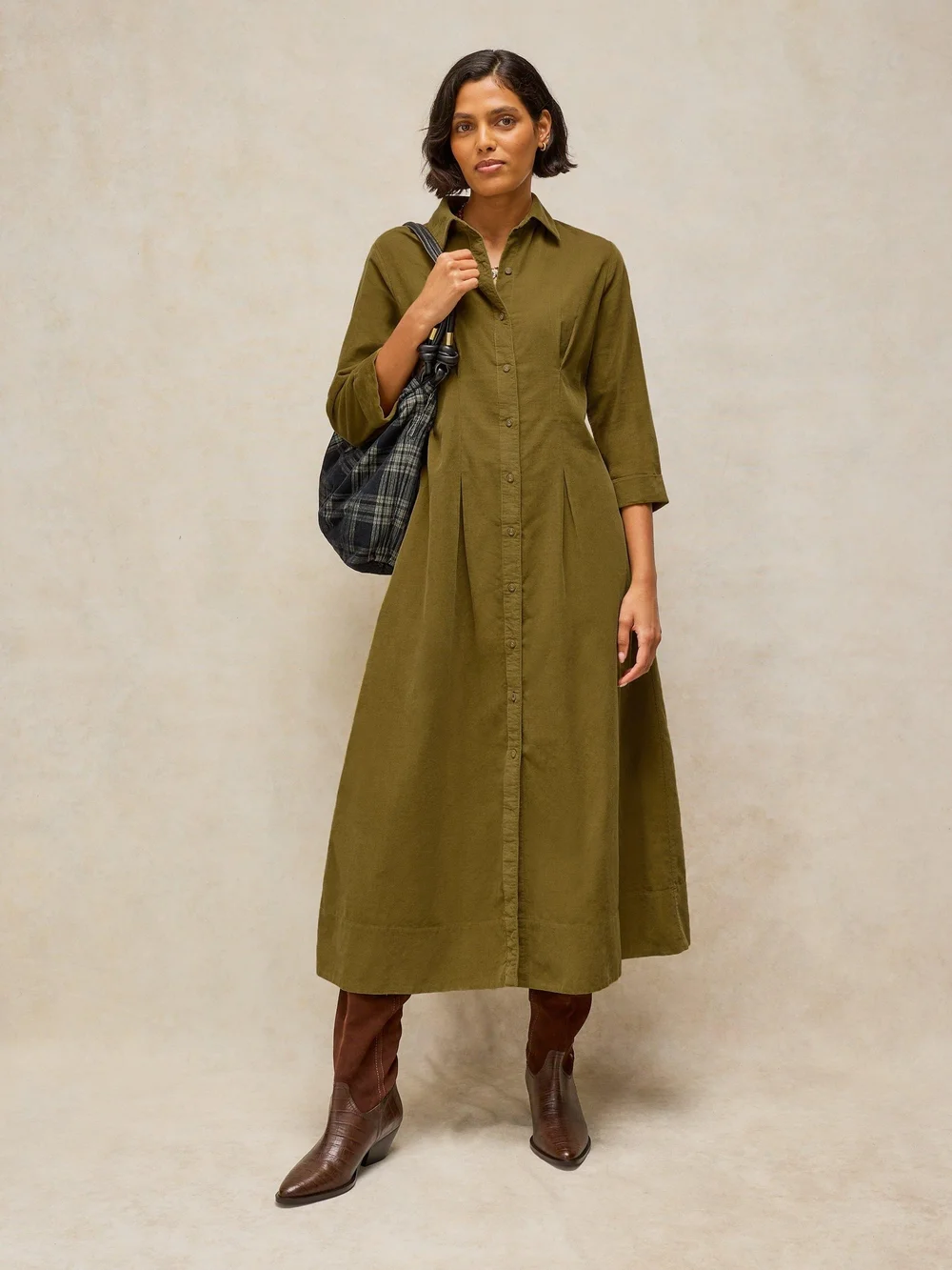 Kordkleid Ellie - Khaki Grn - 52/R Bild 1