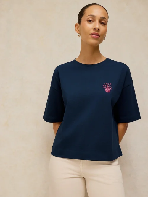 Besticktes T-Shirt Katya - Navy Multi - 52 Bild 3