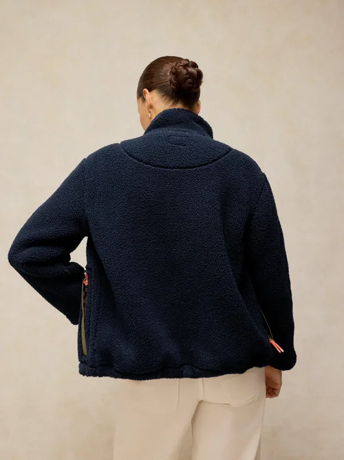 Reißverschlussjacke mit Teddyfell - Navy Multi - XXXL Bild 4