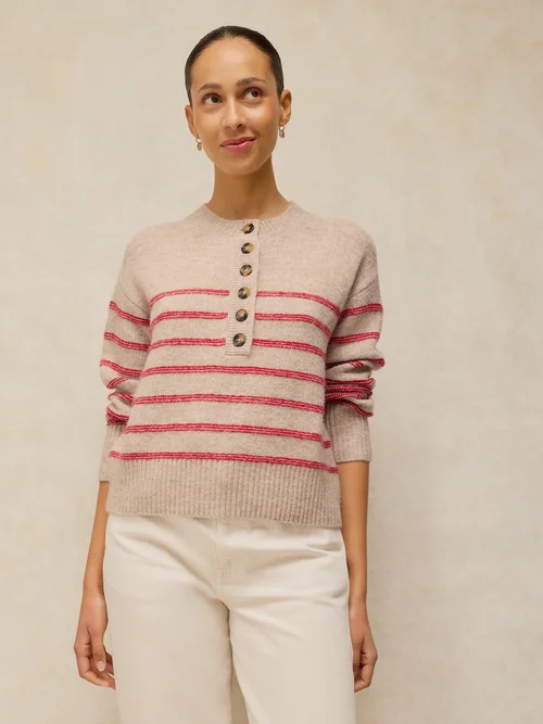 Henley-Pullover mit Streifen - Nat Mlt - 52 Bild 3