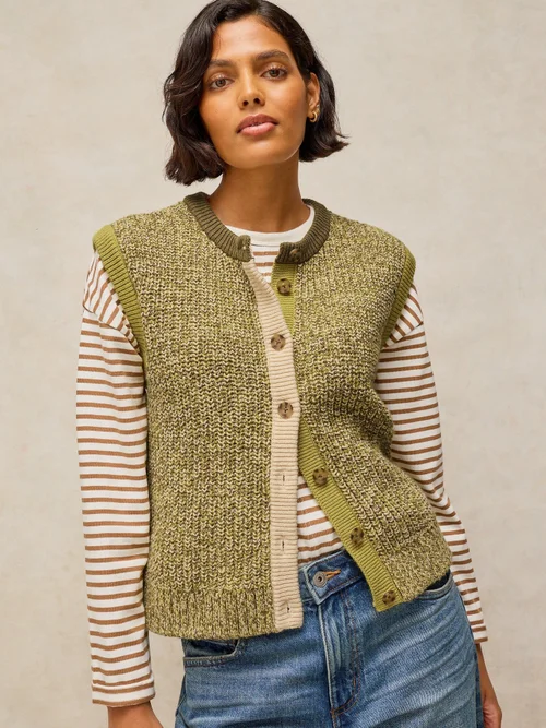 Strickpullunder mit Knopfleiste - Green Mlt - S Bild 1