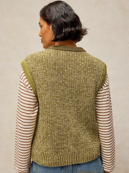 Strickpullunder mit Knopfleiste - Green Mlt - S Bild 4