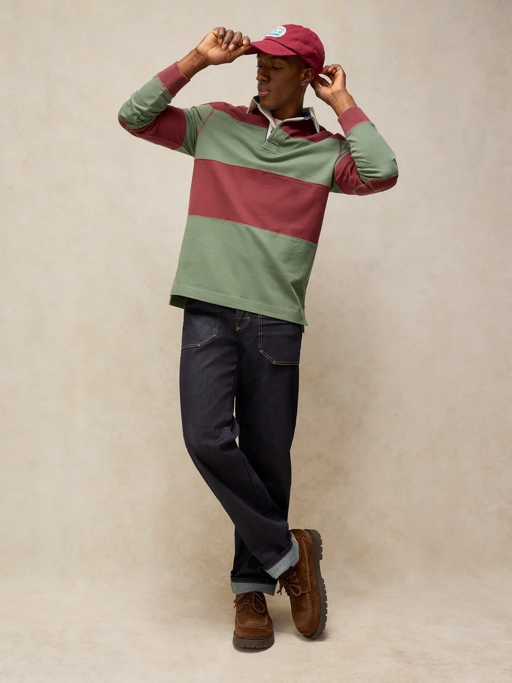 Cut & Sew Rugby-Shirt Cooper - Green Mlt - XXXL Bild 1