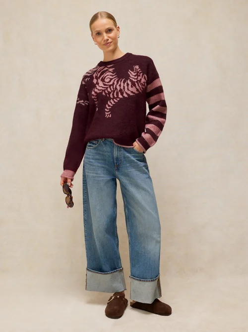 Pullover Tiger mit Streifen - Plum Mlt - 48 Bild 2