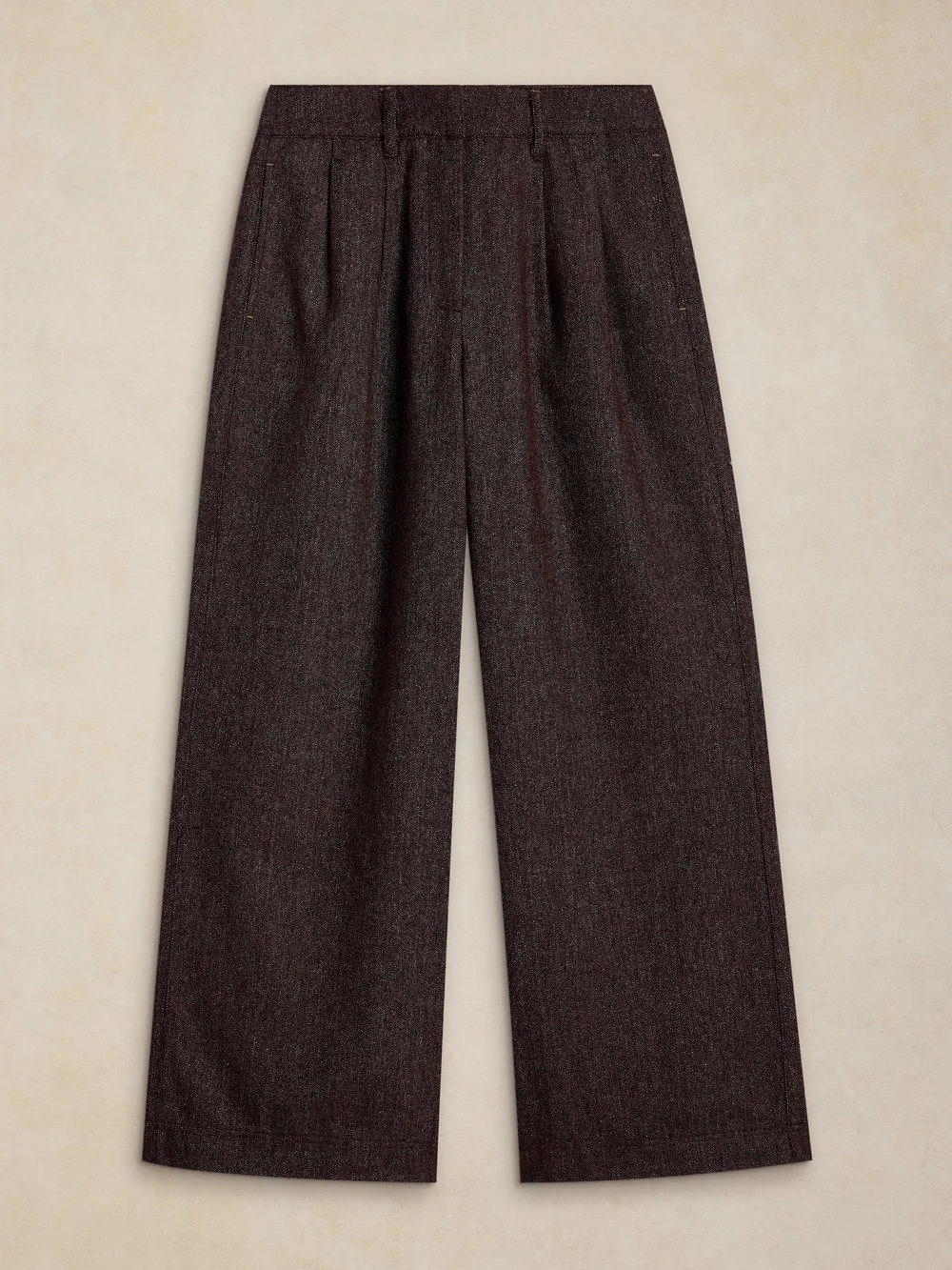 Hose Sasha in Tweed-Optik mit weitem Bein - Plum Mlt - 50/R Bild 1