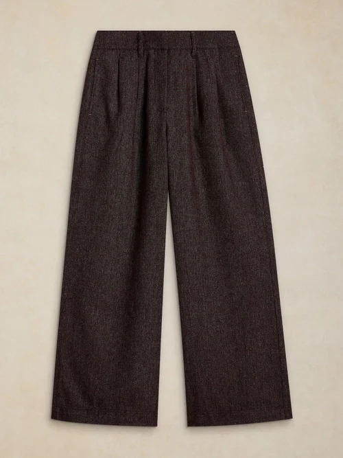 Hose Sasha in Tweed-Optik mit weitem Bein - Plum Mlt - 50/R Bild 1