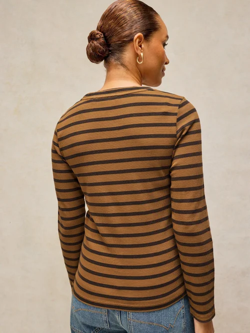 Langarmshirt Sadie mit Streifen - Brown Mlt - 52 Bild 4