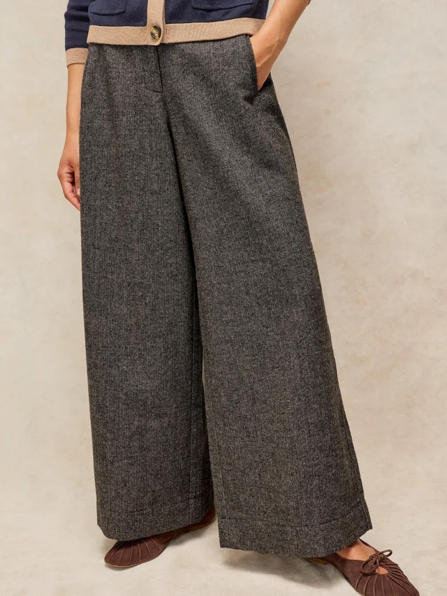 Tweedhose Ramona mit weitem Bein