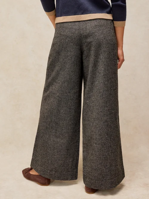 Tweedhose Ramona mit weitem Bein - Grey Mlt - 52/R Bild 4