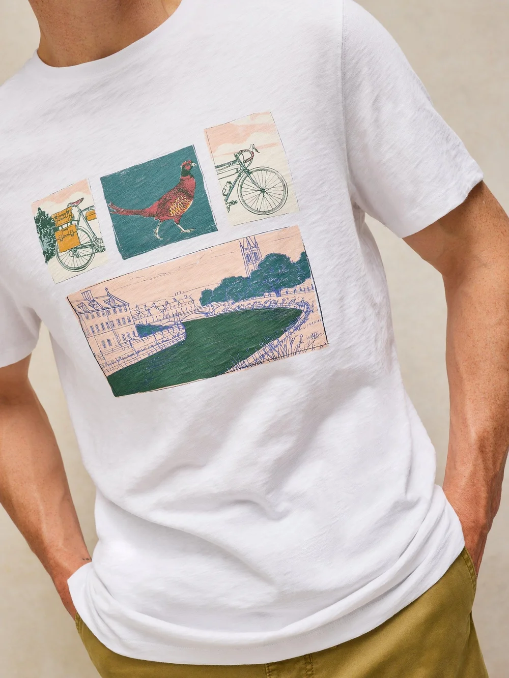 T-Shirt Abersoch mit Grafik - White Pr - XXL/R Bild 1