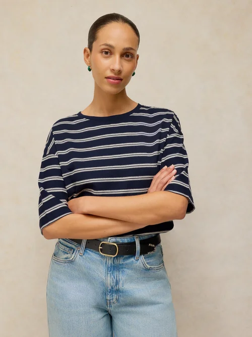 Gestreiftes T-Shirt Katya - Navy Multi - 48 Bild 3