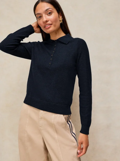 Langarmpullover Poppy mit Polokragen - Dark Navy - 46 Bild 3