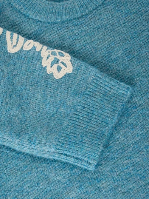 Besticktes Strick-T-Shirt - Lgt Blue - 50 Bild 2