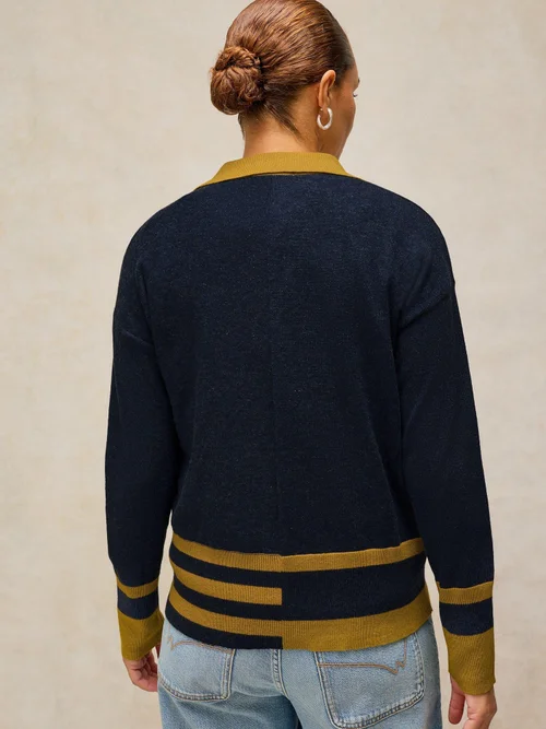 Pullover Cara mit Kragen - Navy Multi - 52 Bild 4