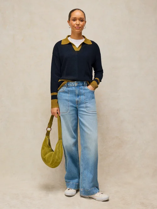 Pullover Cara mit Kragen - Navy Multi - 52 Bild 2