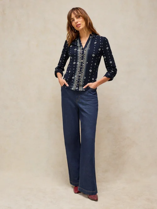 Jerseybluse Annie - Navy Multi - 48 Bild 2
