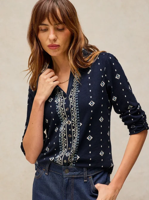 Jerseybluse Annie - Navy Multi - 48 Bild 1