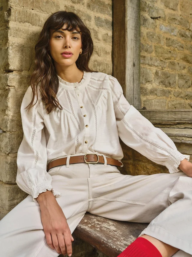 Bluse Annabelle mit Spitzenbesatz