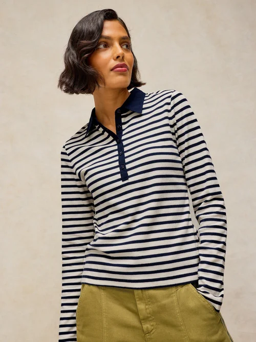 Rippen-Polohemd Ember - Navy Multi - 46 Bild 1
