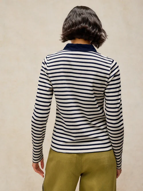 Rippen-Polohemd Ember - Navy Multi - 46 Bild 4