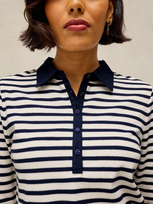 Rippen-Polohemd Ember - Navy Multi - 46 Bild 3