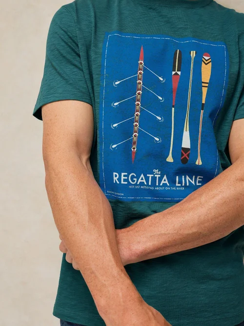 T-Shirt Abersoch mit Grafik - Teal Pr - XXXL/R Bild 3