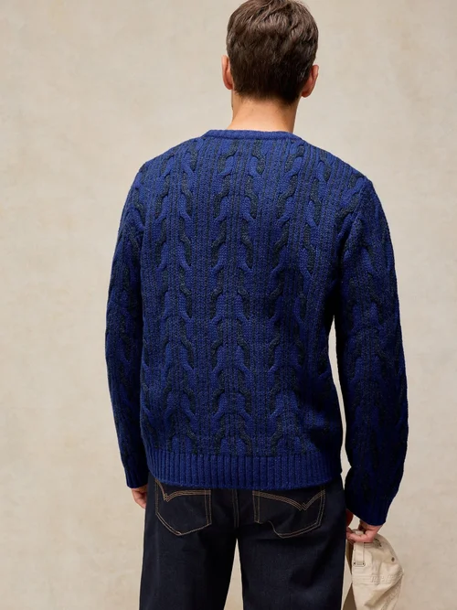 Pullover Brixham mit Zopfmuster - Brt Blue - XXL Bild 4