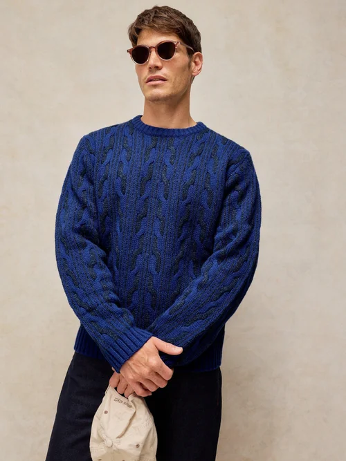 Pullover Brixham mit Zopfmuster - Brt Blue - XXL Bild 3