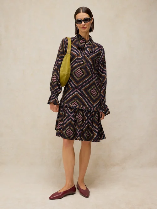 Knielanges Kleid Kalia - Navy Multi - 46/R Bild 1