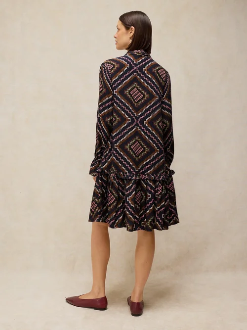 Knielanges Kleid Kalia - Navy Multi - 46/R Bild 4