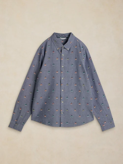 Oxfordhemd Bruton - Navy Pr - XXXL/R Bild 1