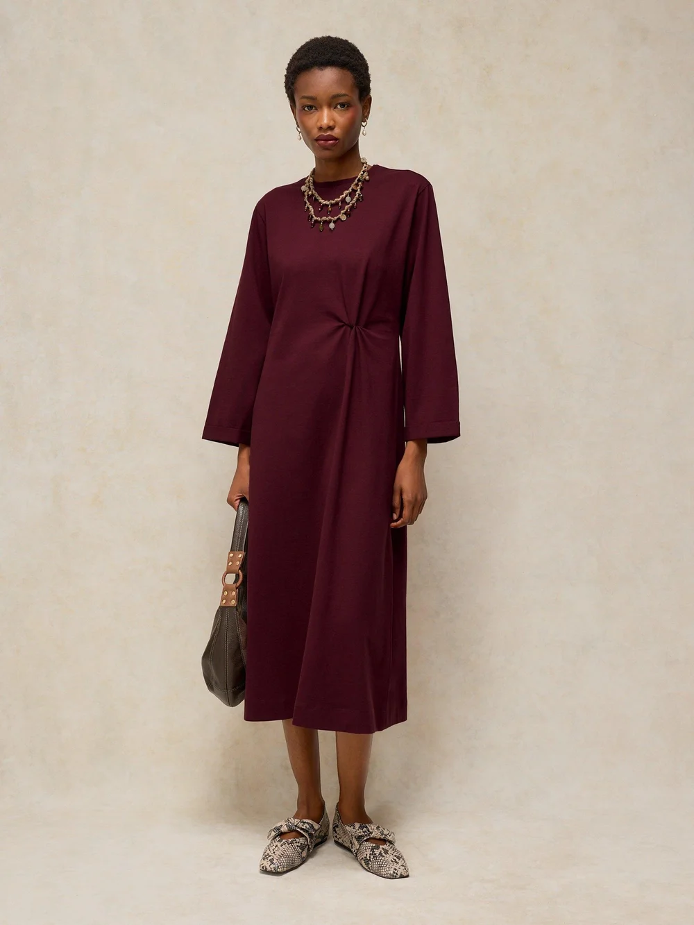 Kleid Gracie mit Twist-Detail - Dk Plum - 52/R Bild 1