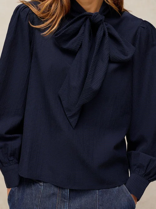 Top Fleur mit Bindeschleife - Dark Navy - 48 Bild 3