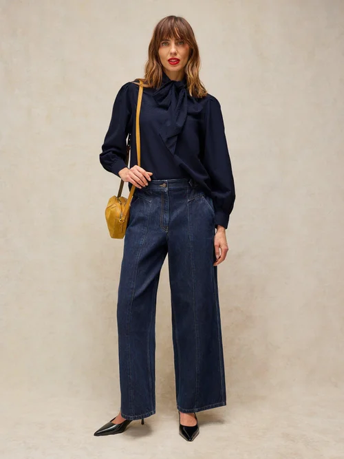 Top Fleur mit Bindeschleife - Dark Navy - 48 Bild 2