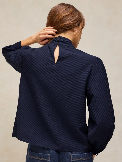 Top Fleur mit Bindeschleife - Dark Navy - 48 Bild 4