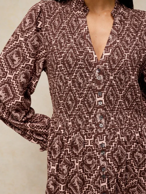 Gekräuseltes Kleid Ada - Brown Pr - 52/R Bild 3