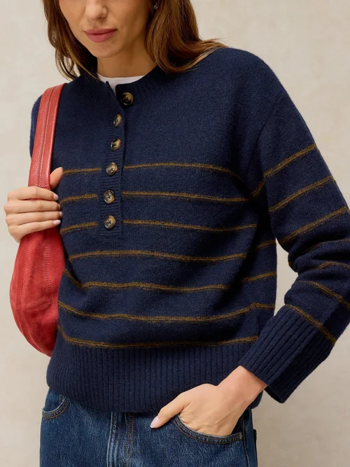 Henley-Pullover mit Streifen - Navy Multi - 52 Bild 3