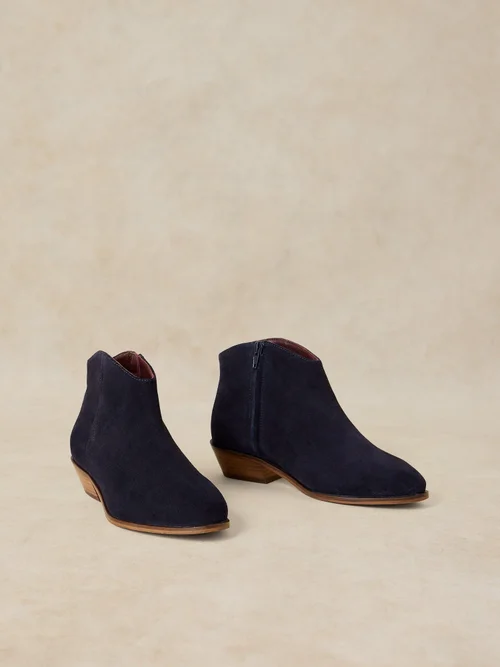Wildlederstiefeletten mit weiter Passform - Dark Navy - 41 Bild 2