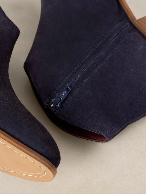 Wildlederstiefeletten mit weiter Passform - Dark Navy - 41 Bild 3