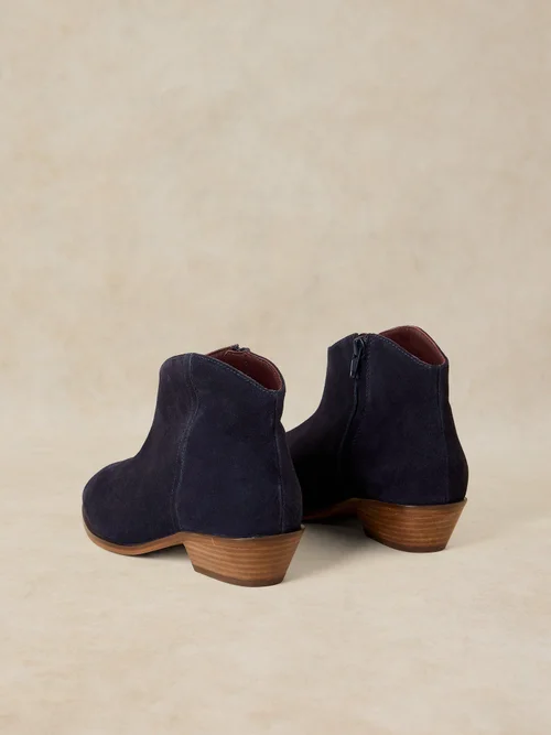 Wildlederstiefeletten mit weiter Passform - Dark Navy - 41 Bild 4