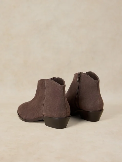 Wildlederstiefeletten mit weiter Passform - Dk Grey - 41 Bild 4